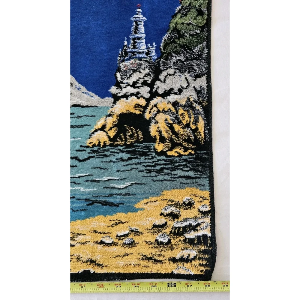 Vintage Tapestry Sailing Ship Barque Made In Italy Ramallah Trading New York